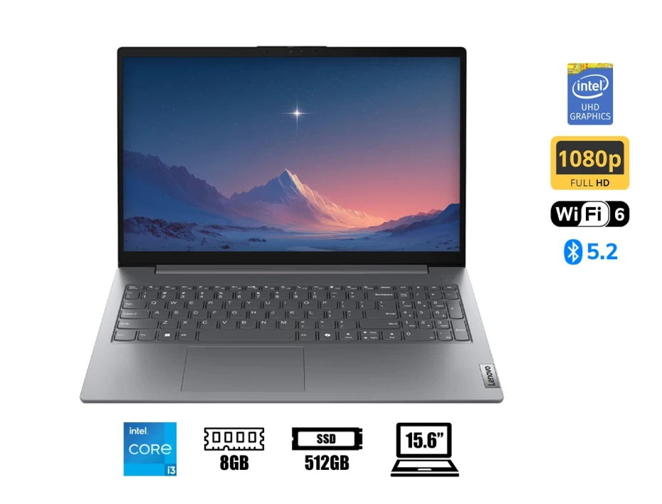 Laptop Lenovo Core I3 1315u V15 G5(83gw005mld)15.6" Fhd, Ram 8gb Ddr5, Sd 512gb, S/s, Black, 13gen.