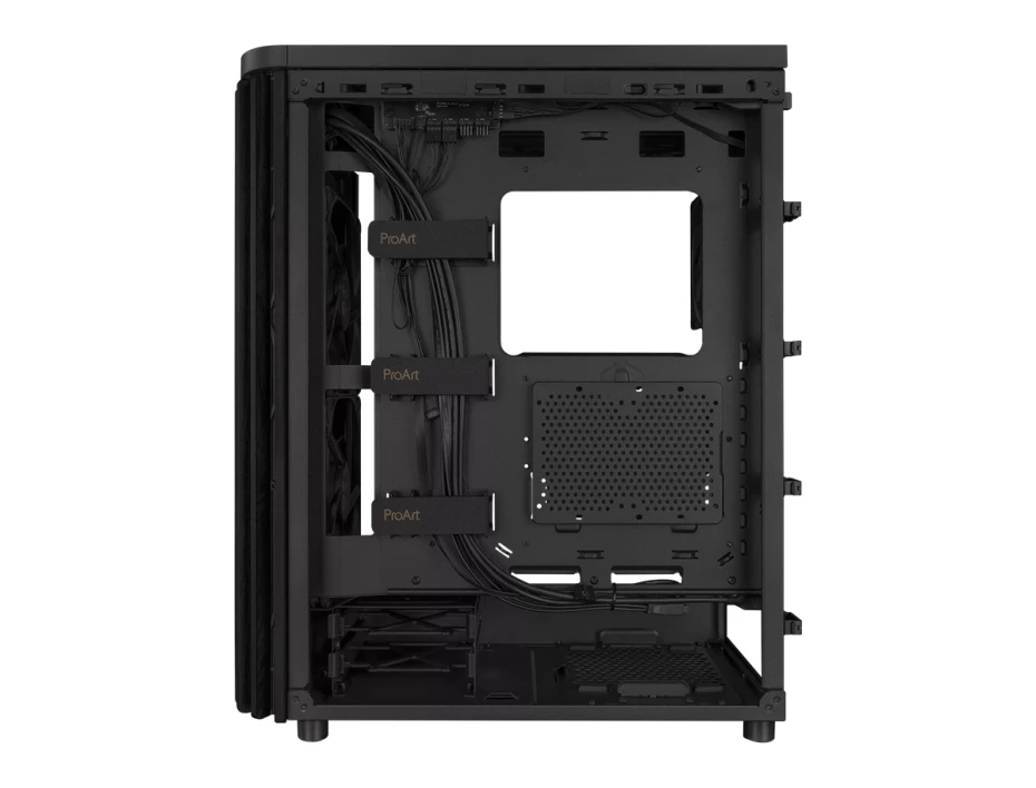 Case Asus Proart Gaming Pa401 Wood S/fuente (90-pa401-bk-wood-tg) Panel De Vidrio, Negro