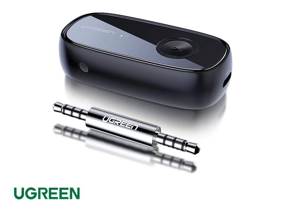 Adaptador Bluetooth 5.0 Aux Car Ugreen, Bluetooth Rca Receptor 5,0 Aptx Le 3,5mm, ConexiÓn Estable A Una Distancia Hasta 10 M (6957303873043)