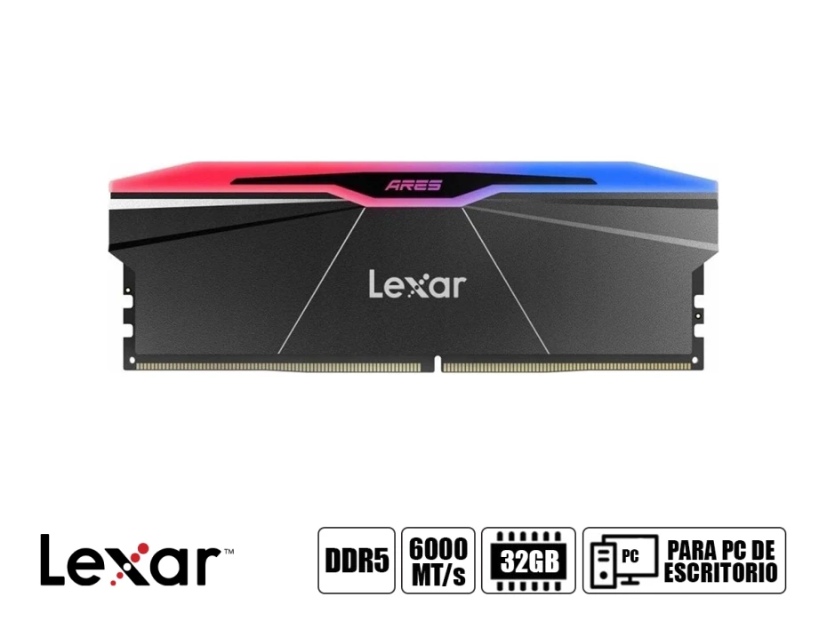 Memoria Ram Lexar Ddr5 32gb (16gb X2) Ares (ld5u16g60c30br-rgd) 6000 Mt/s, Cl30