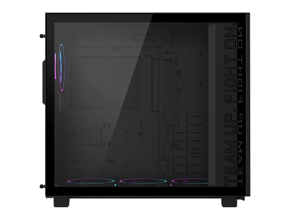 Case Gigabyte Ac400g-st S/fuente (gb-ac400g-st) Panel De Vidrio, Led Argb, Negro Con Gris