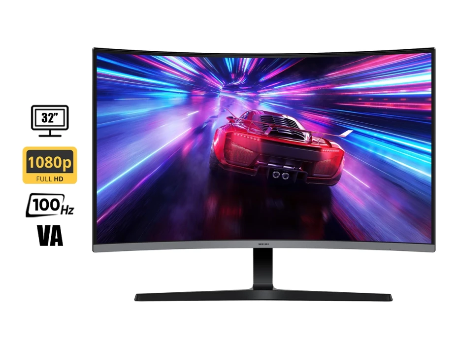 Monitor Samsung 32 Pulgadas Ls32d390ganxza, Frecuencia 100hz, 4ms, Fhd, Curvo, 1 Hdmi, 1 Vga, (ls32d390ganxza)