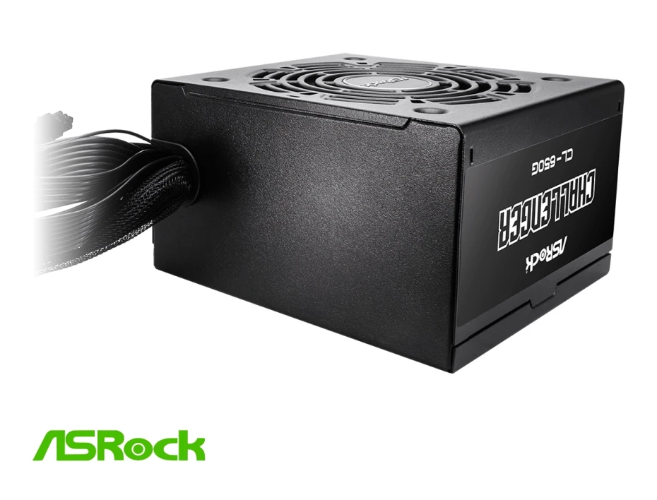 Fuente De Poder Asrock 650w G Gold Cl-650g (90-cl-650g) 80 Plus Gold, No Modular, Negro