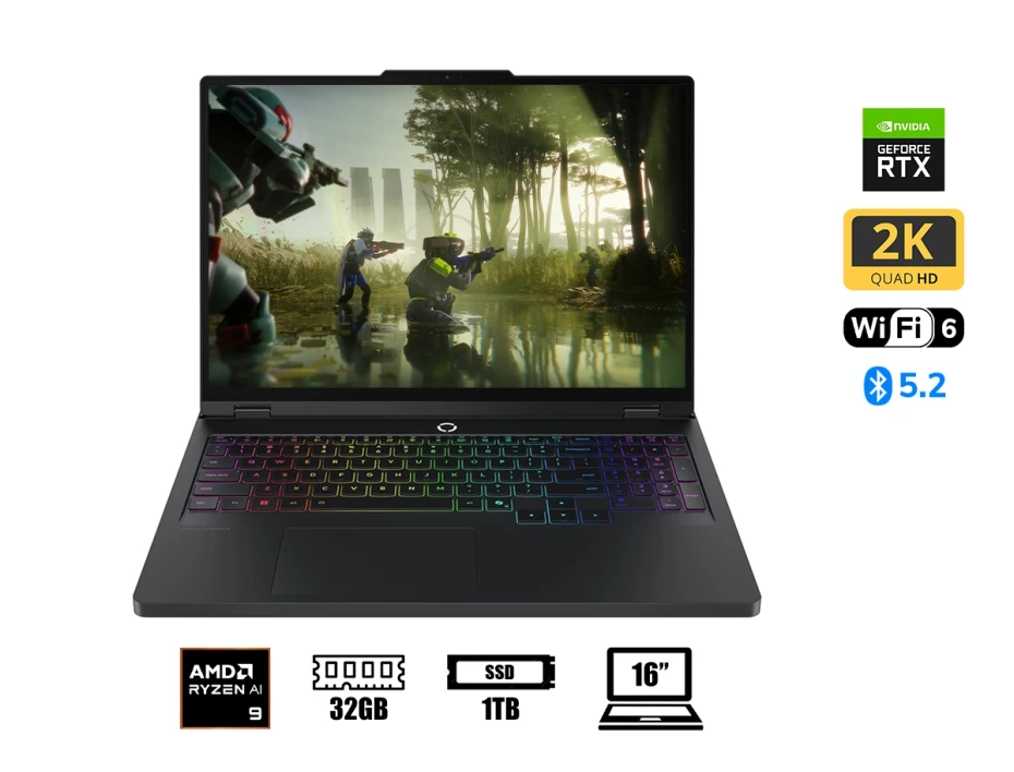 Laptop Lenovo Ryzen 9-8945hx Legion Pro 5 16adr10 Gaming (83lt002mlm) 16" Wqxga Ips, Ram 32gb, Ssd 1tb, Rtx 5060 8gb, S/s