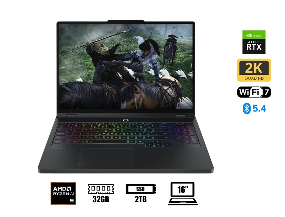Laptop Lenovo Ryzen 9 9955hx Legion Pro 5 16afr10 Gaming (83f20026us) 16" Wqxga 165hz, Ram 32gb, Ssd 2tb, Rtx 5060 8gb, Win11, Eclipse Black