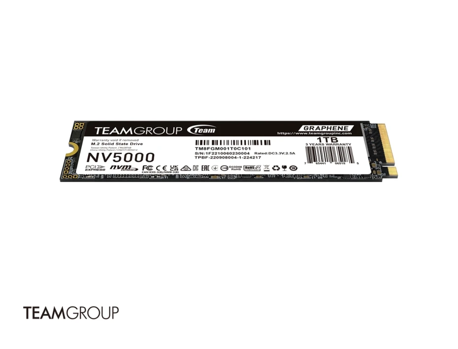 Unidad De Estado Solido Teamgroup Nv5000 (tm8fgm001t0c101) M.2 Pcie 4.0 Ssd M.2 1tb, Pcie Gen4x4 Con Nvme
