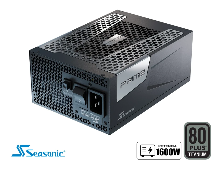 Fuente De Poder Seasonic 1600w (ssr-1600tr2) Prime Tx Atx 3.1 80 Plus Titanium Pcie Gen 5 Full Modular, Negro