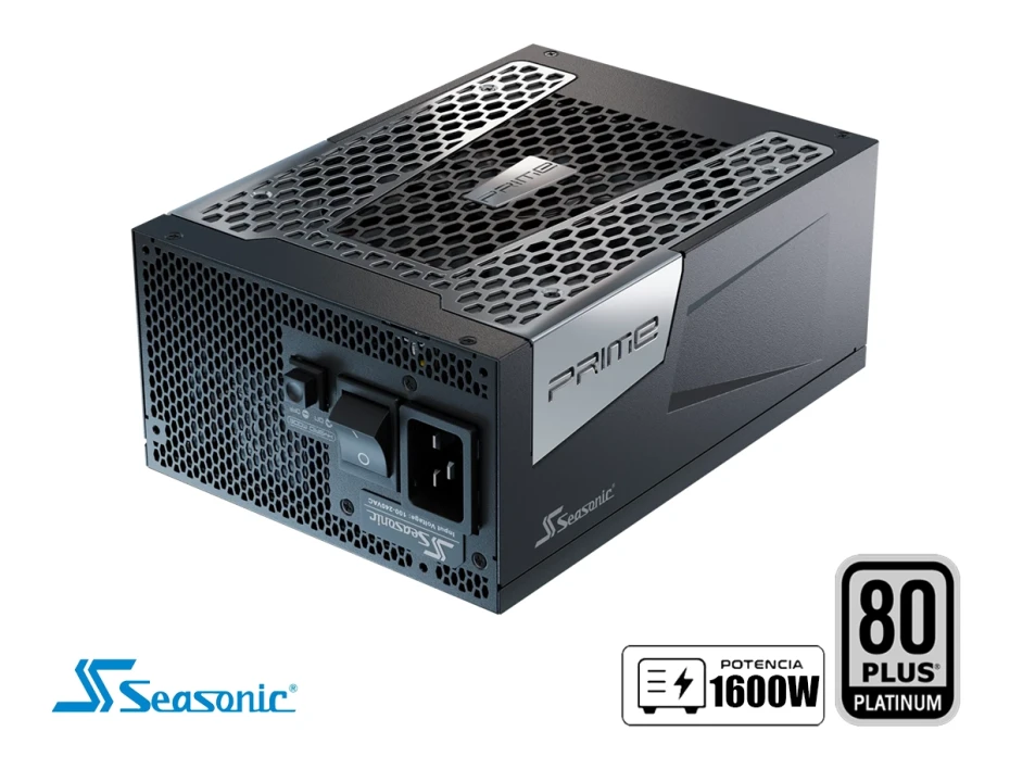 Fuente De Poper Seasonic 1600w Prime (ssr-1600pd2) Px Atx 3.1 80 Plus Platinum Pcie Gen 5 Full Modular, Negro