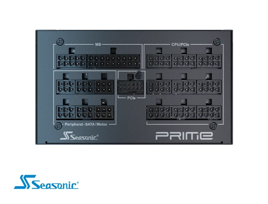 Fuente De Poder Seasonic 1300w Prime (ssr-1300tr2) Tx Atx 3.1 80 Plus Titanium Pcie Gen 5 Full Modular, Negro