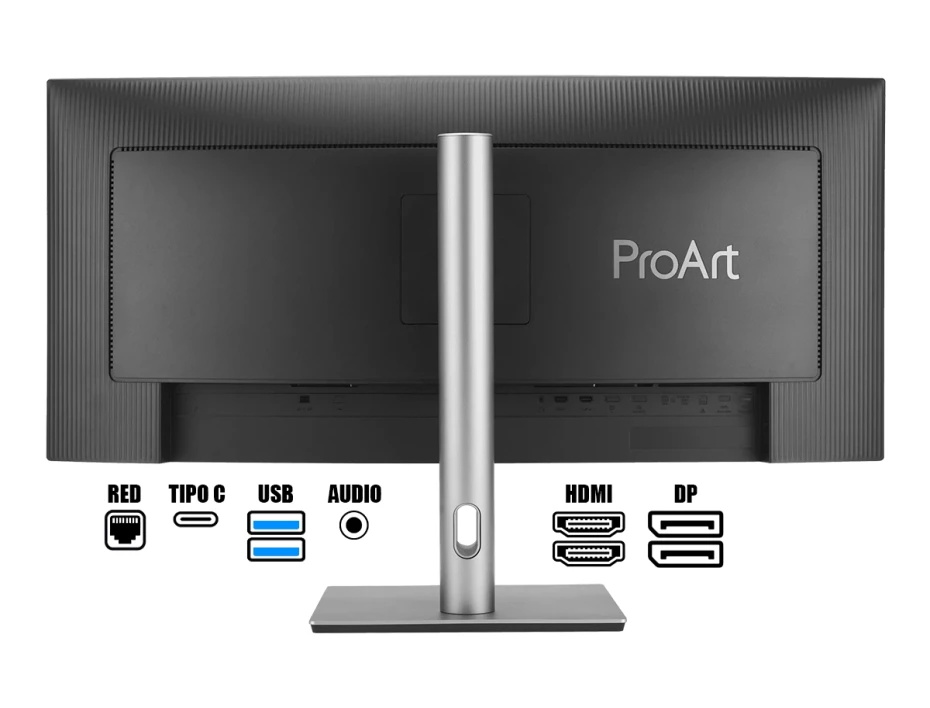 Monitor Asus 34.1 Pulgadas Proart (pa34vcnv) Curvo Ultrawide 2k, Ips, 2 Dp, 2 Hdmi, 1 Usb-c, Altavoces