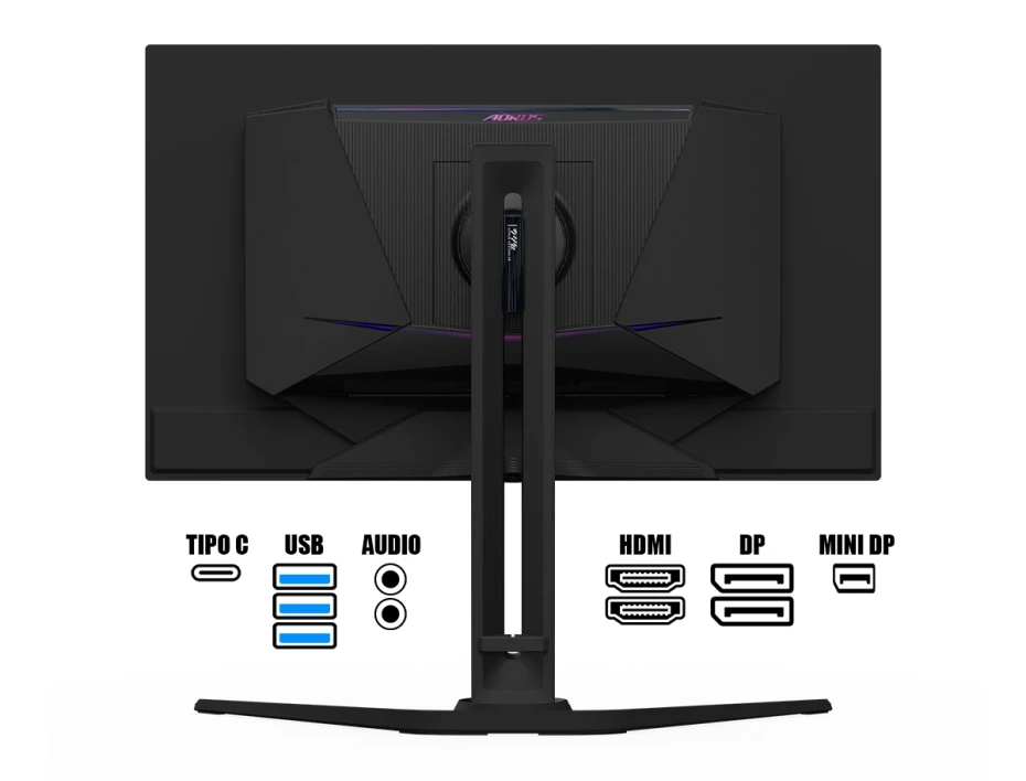 Monitor Gigabyte 27 Pulgadas Aorus Fo27q5p (fo27q5-p) 2k Qhd Oled 500hz, 0.03ms, Pivote Con Parlante Integrado