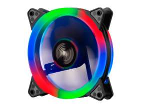 COOLER PARA CASE AIRBOOM AUREOLA, 120X120X25M, CON ILUMINACION LED RGB, 4 PINES ATA (AB 124)