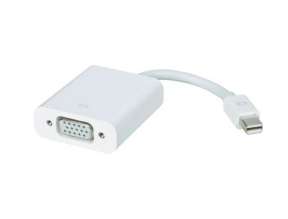 ADAPTADOR GENERICO DE PUERTO MINI DISPLAYPORT MACHO -- A --  PUERTO VGA HEMBRA, CABLE DE 25 CM, COLOR BLANCO / NEGRO (MINI DP - A - VGA)