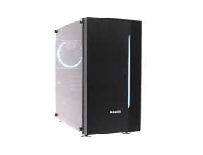 CASE HALION RAIDER ( BL CQ02 ) S/ FUENTE | NEGRO | 1 PANEL VIDRIO | LED- RGB