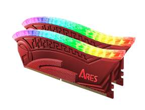 MEMORIA RAM DATO DDR4 16GB (8GBX2), FRECUENCIA 3600 MHZ, ARES  ARMOR GAMING RED, PARA PC DE ESCRITORIO (AMRGB8GX216G36R)