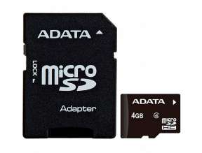 MEMORIA MICRO SD ADATA 4GB C/ CARD ADAPTADOR, TARJETA SD, PARA PC DE ESCRITORIO, LAPTOP, DISPOSITIVOS MOVILES, CAMARAS FOTOGRAFICAS (AUSDH4GCL4-RA1)