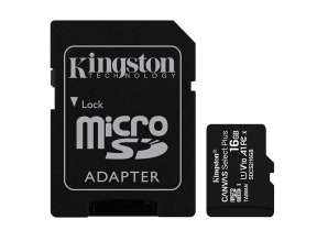 MEMORIA MICRO SD KINGSTON 16GB C/ CARD ADAPTADOR, TARJETA SD, PARA PC DE ESCRITORIO, LAPTOP, DISPOSITIVOS MOVILES, CAMARAS FOTOGRAFICAS (SDCS/16GB)