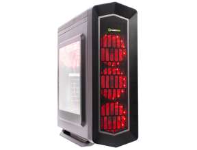 CASE GAMEMAX ASGARD FUENTE 550W, CON PANEL LATERAL ACRILICO, 4 VENTILADORES LED RGB ROJO, 3 PUERTOS USB, SALIDA DE AUDIO, COLOR NEGRO (ASGARD RED)