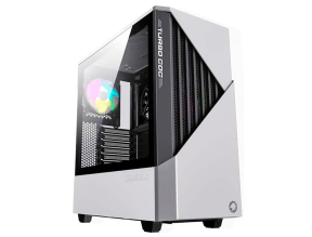 CASE GAMEMAX  CONTAC COC TURBO ( MFG.T806 ) S/ FUENTE | BLANCO/NEGRO | 1 PANEL ACRILICO | POSTERIOR LED-RGB