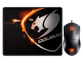 KIT 2 EN UNO - MOUSE+PAD MOUSE - COUGAR MINOS XC GAMER LED - ANARANJADO (CGR-MINOS XC)
