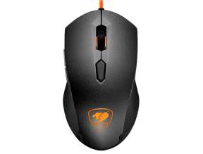 MOUSE COUGAR MINOS X2 GAMING, SENSOR HASTA 3000 DPI, ILUMINACION RGB EN 3 ZONAS, CON 6 BOTONES, CONEXION USB, COLOR NEGRO - NARANJA (3MMX2WOB.0001)