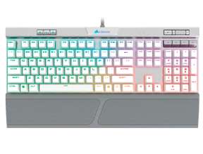 TECLADO CORSAIR GAMER MECANICO K70 RGB MK.2, CON ILUMINACION RGB LED, 100% ANTI - GHOSTING, BLANCO C/ GRIS (CH-9109114-NA)