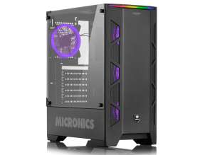 CASE MICRONICS FANATIC RACING NEGRO 1 PANEL VIDRIO FAN RGB LED TOP FRONTAL 45CM-20.5CM-40.5CM (FNT C8010)