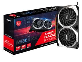 TARJETA DE VIDEO MSI RX 6500 XT MECH 2X OC 4GB GDDR6 (912-V508-003) RADEON 64 BITS | 2 VENTILADORES