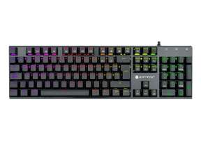 TECLADO ANTRYX GAMER MECANICO CHROME STORM MK 750, CON ILUMINACION RGB LED, SWITCH AZUL (AMK-CS750KBL-SP)