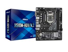 PLACA MADRE ASROCK H510M-HDV/M.2, PARA PROCESADORES INTEL LGA 1200, 2 RANURAS DE MEMORIA DDR4 HASTA 64GB BUSS 3200 MHZ, 10MA 11VA GE(90-MXBFT0-A0UAYZ)
