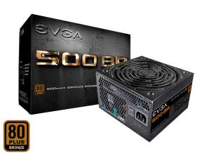 FUENTE DE PODER EVGA 500W ATX, BRONZE 80 PLUS BR, NO MODULAR, COLOR NEGRO (100-BR-0500-K1)