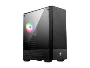 CASE MSI MAG FORGE 111R SIN FUENTE, CON 1 PANEL LATERAL DE VIDRIO, 1 VENTILADOR LED, COLOR NEGRO (MAG FORGE 111R)