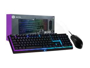 COMBO 2 EN UNO COOLER MASTER SET 111, TECLADO SEMI - MECANICO CON ILUMINACION LED RGB, MOUSE 6 BOTONES SENSOR HASTA 3200 DPI, INTERFAZ USB(MS-111-KKM)