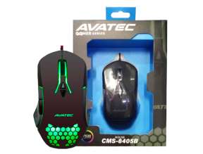 MOUSE AVATEC CMS-8405B GAMING, SENSOR HASTA 7200 DPI, ILUMINACION RGB, CONEXION USB, COLOR NEGRO (CMS-8405B)
