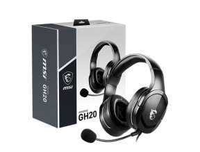 AURICULAR MSI IMMERSE GH20, CON MICROFONO, CONEXION USB, CONTROL DE VOLUMEN, ALMOHADILLAS SUAVES, C/ NEGRO (IMMERSE GH20)
