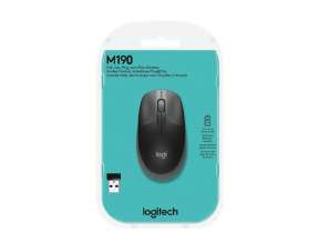 Mouse Inalambrico Logitech M190 (910-005902) Hasta 1000 Dpi, Receptor Usb, 3 Botones, Negro Con Gris