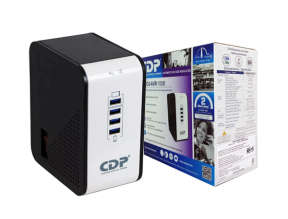 Estabilizador Cdp 1000va 8 Tomas Con 4 Puertos Usb, ProtecciÓn Coaxial, Indicador Led, Color Negro Con Blanco (r2cu Avr 1008i) 
