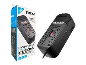 Estabilizador Forza 2200va 8 Tomas, Frecuencia 50 / 60hz, Dimension 250x95x80mm, Interruptor Iluminado, Color Negro (fvr-2202)