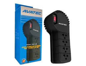 ESTABILIZADOR AVATEC 1000VA 4 TOMAS, FRECUENCIA 50HZ  60HZ, PROTECCIÓN CONTRA SOBRETENSIONES 175JOULES, DIMENSIONES: 222X75X100MM, BLACK (AVA-108)
