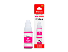 TINTA CANON 190 COLOR MAGENTA GI-190M, PARA EQUIPOS CANON G1100, G2100, G3100 + 70.0 ML (0669C001AA)