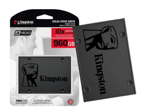 DISCO SOLIDO SSD SATA 2.5 KINGSTON 960GB A400, UNIDAD DE ALMACENAMIENTO, COMPATIBLE CON LAPTOP Y PC DE ESCRITORIO (SA400S37/960G)