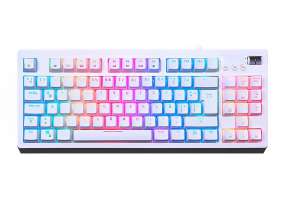 TECLADO VSG GAMING - QUASAR BLANCO | 80% MECANICO | SWITCH BROWN | LED-RGB (VG-K387-WHT-BRW)