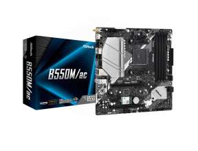 PLACA MADRE ASROCK B550M/AC WIFI AM4 4 RANURAS PARA MEMORIA ( 90-MXBE00-A0UAYZ )