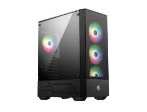 CASE MSI MPG FORGE 112R SIN FUENTE, CON PANEL LATERAL DE VIDRIO TEMPLADO, 3 VENTILADORES ARGB FRONTAL + 1 POSTERIOR, 3 PUERTOS USB, NEGRO (FORGE112R)