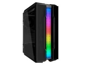 CASE COUGAR GEMINI T PRO GAMING SIN FUENTE, CON PANEL LATERAL DE VIDRIO TEMPLADO, 3 VENTILADORES LED RGB, 2 PUERTOS USB, COLOR NEGRO (106KMT0008-00)