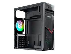 Case Gambyte Glauco Fuente 600w, Con Panel Lateral De Acrilico Rainbow, 1 Ventilador  Rainbow, 3 Puertos Usb, Salida De Audio, Negro (gi-glauco)