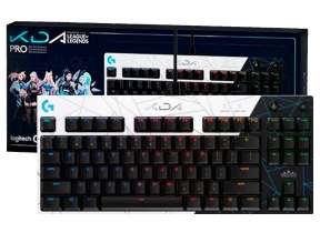 TECLADO LOGITECH GAMER PRO KDA, ILUMINACIÓN RGB LED LIGHTSYNC, INTERRUPTORES GX BLUE CON CLICK PERCEPTIBLE (920-010074)