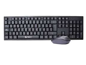 COMBO 2 EN UNO TEROS INALAMBRICO, TECLADO ESTANDAR, MOUSE 2 BOTONES SENSOR HASTA 1000 DPI, INTERFAZ USB, COLOR NEGRO (TE-4031N)