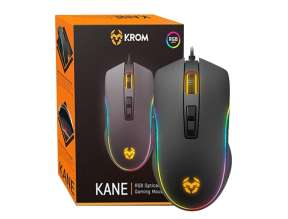 MOUSE KROM KANE GAMING, SENSOR HASTA 4000 DPI, ILUMINACION RGB, CON 8 BOTONES PROGRAMABLES, CONEXION USB, COLOR NEGRO (NXKROMKANE)
