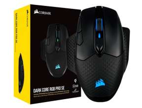 MOUSE INALAMBRICO CORSAIR DARK CORE RGB PRO SE, GAMING, HASTA 18,000 DPI, CON RECEPTOR USB, BLUETOOTH, 8 BOTONES (CH-9315511-NA)